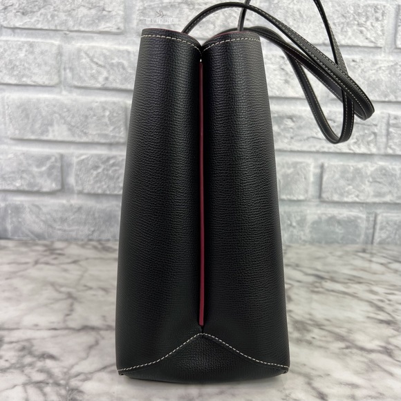 Kate Spade Large All Day Carryall Tote Shoulder Bag Black & Burgundy Wristlet - Picture 4 of 16